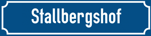 Straßenschild Stallbergshof