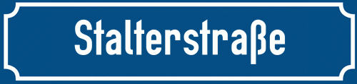 Straßenschild Stalterstraße