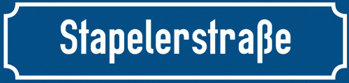 Straßenschild Stapelerstraße