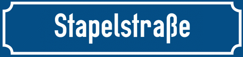 Straßenschild Stapelstraße