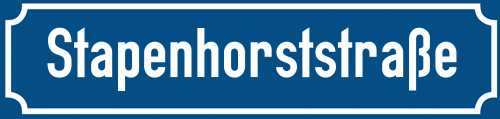 Straßenschild Stapenhorststraße