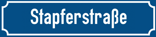 Straßenschild Stapferstraße