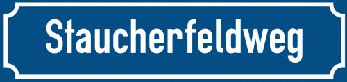 Straßenschild Staucherfeldweg