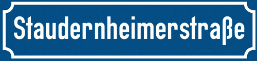 Straßenschild Staudernheimerstraße