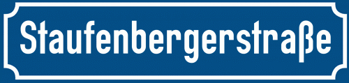 Straßenschild Staufenbergerstraße zum kostenlosen Download