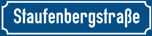 Straßenschild Staufenbergstraße zum kostenlosen Download