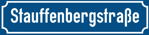 Straßenschild Stauffenbergstraße zum kostenlosen Download