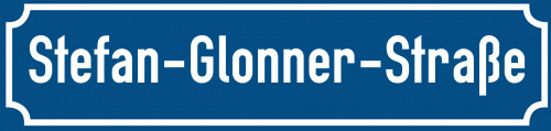 Straßenschild Stefan-Glonner-Straße
