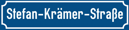 Straßenschild Stefan-Krämer-Straße zum kostenlosen Download