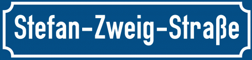 Straßenschild Stefan-Zweig-Straße zum kostenlosen Download