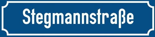 Straßenschild Stegmannstraße