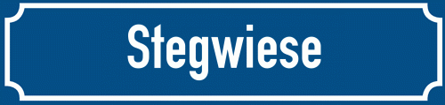 Straßenschild Stegwiese