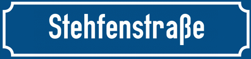 Straßenschild Stehfenstraße