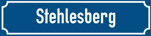 Straßenschild Stehlesberg