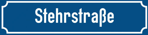 Straßenschild Stehrstraße