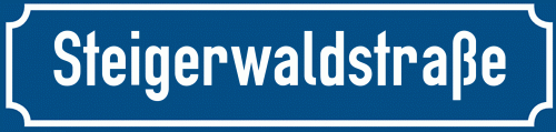 Straßenschild Steigerwaldstraße zum kostenlosen Download