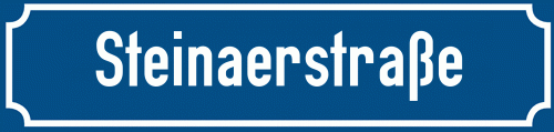 Straßenschild Steinaerstraße zum kostenlosen Download