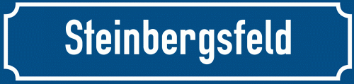 Straßenschild Steinbergsfeld