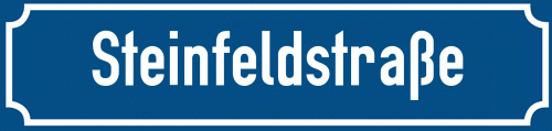 Straßenschild Steinfeldstraße