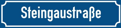 Straßenschild Steingaustraße zum kostenlosen Download