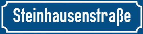 Straßenschild Steinhausenstraße zum kostenlosen Download
