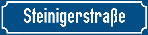 Straßenschild Steinigerstraße