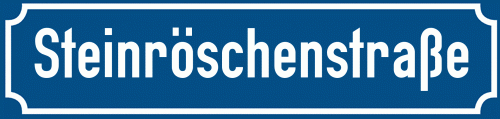 Straßenschild Steinröschenstraße zum kostenlosen Download