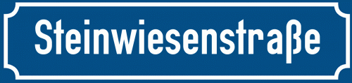 Straßenschild Steinwiesenstraße