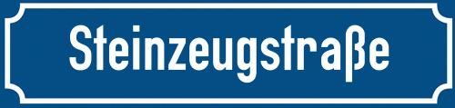 Straßenschild Steinzeugstraße zum kostenlosen Download