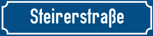Straßenschild Steirerstraße