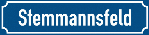 Straßenschild Stemmannsfeld