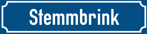 Straßenschild Stemmbrink zum kostenlosen Download