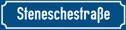Straßenschild Steneschestraße zum kostenlosen Download