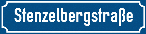 Straßenschild Stenzelbergstraße