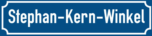 Straßenschild Stephan-Kern-Winkel
