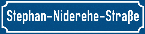 Straßenschild Stephan-Niderehe-Straße