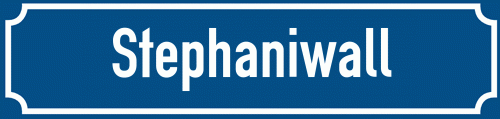 Straßenschild Stephaniwall