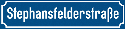 Straßenschild Stephansfelderstraße