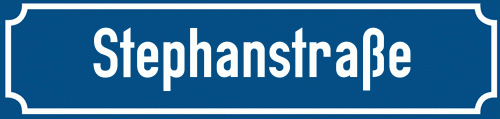 Straßenschild Stephanstraße zum kostenlosen Download