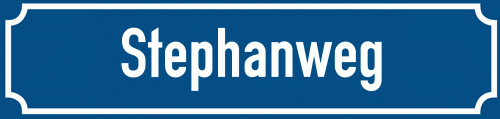 Straßenschild Stephanweg zum kostenlosen Download