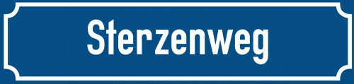 Straßenschild Sterzenweg zum kostenlosen Download
