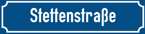 Straßenschild Stettenstraße zum kostenlosen Download