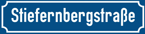 Straßenschild Stiefernbergstraße