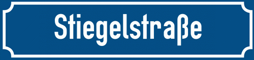 Straßenschild Stiegelstraße