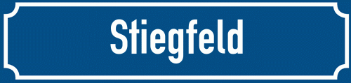 Straßenschild Stiegfeld