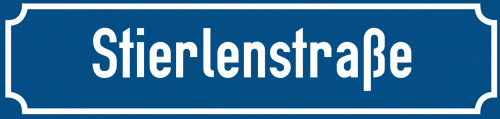 Straßenschild Stierlenstraße zum kostenlosen Download