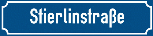 Straßenschild Stierlinstraße