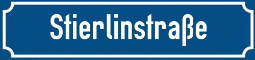 Straßenschild Stierlinstraße zum kostenlosen Download