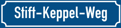 Straßenschild Stift-Keppel-Weg