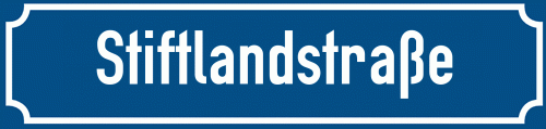 Straßenschild Stiftlandstraße